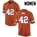 Women's Florida Gators #42 Keanu Neal NCAA Nike Orange Authentic Stitched College Football Jersey VNK1762EZ